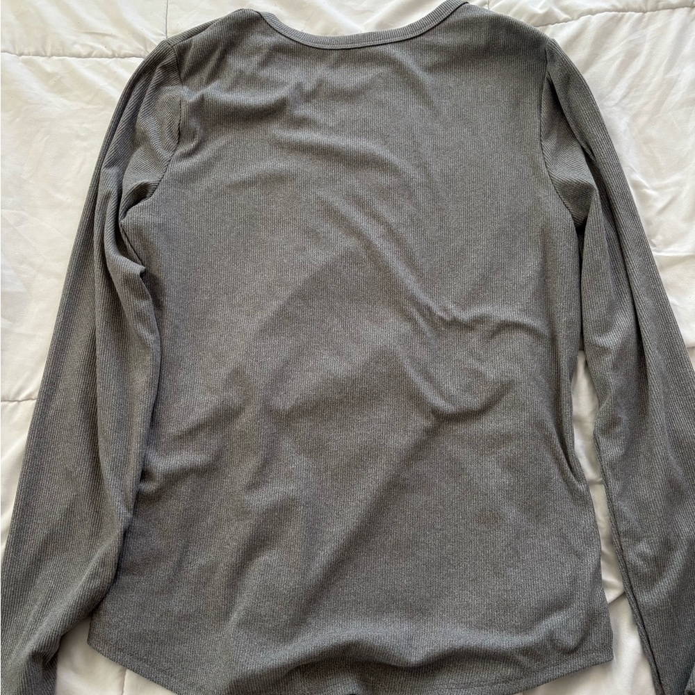 No Boundaries Charcoal Ribbed Top